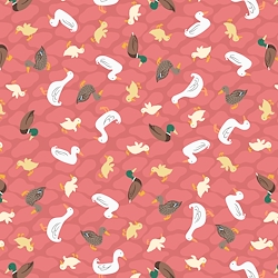 Ducks On Pink Terracotta - The Village Pond